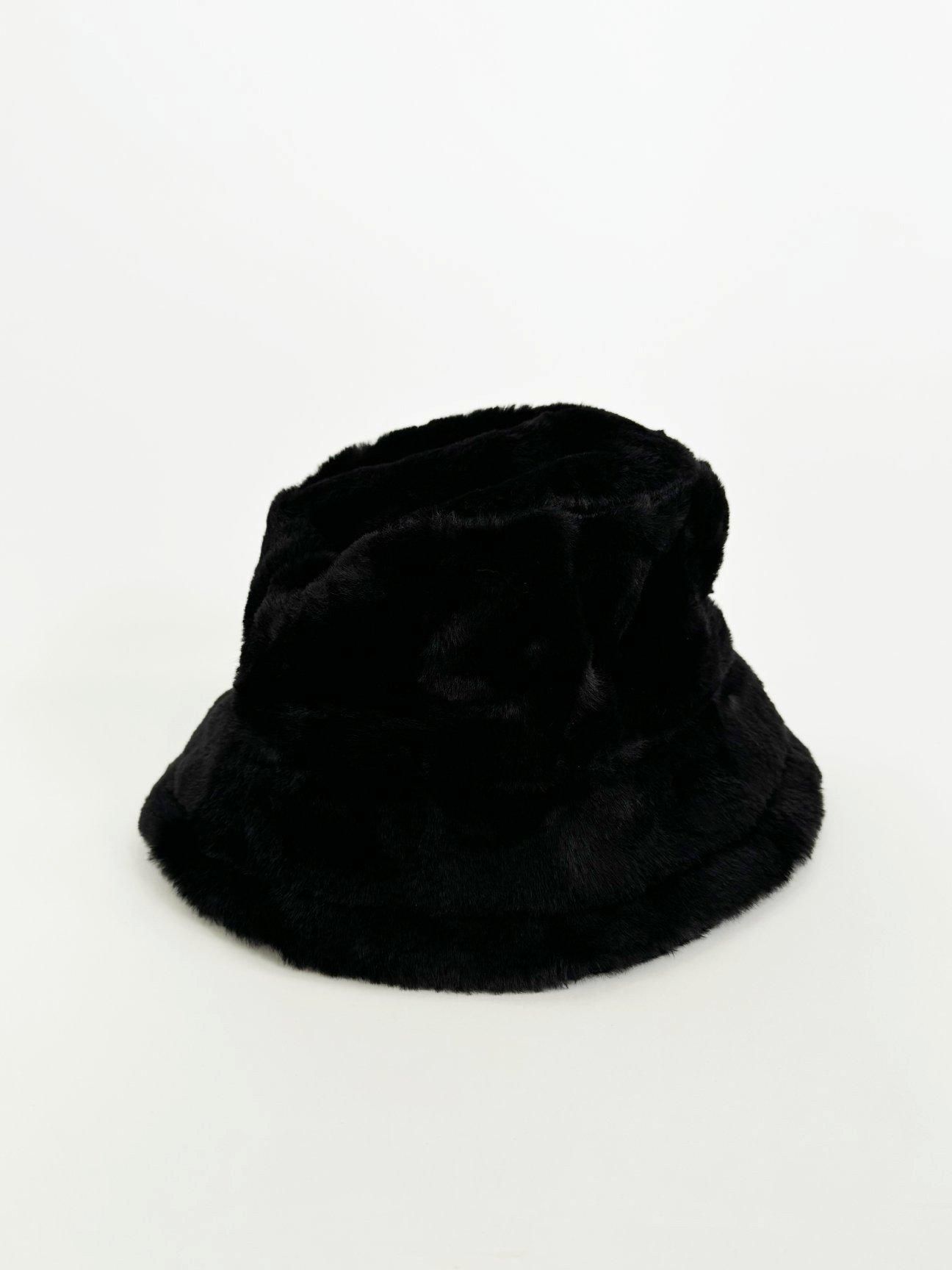 SVNX Soft Plush Black Bucket Hat