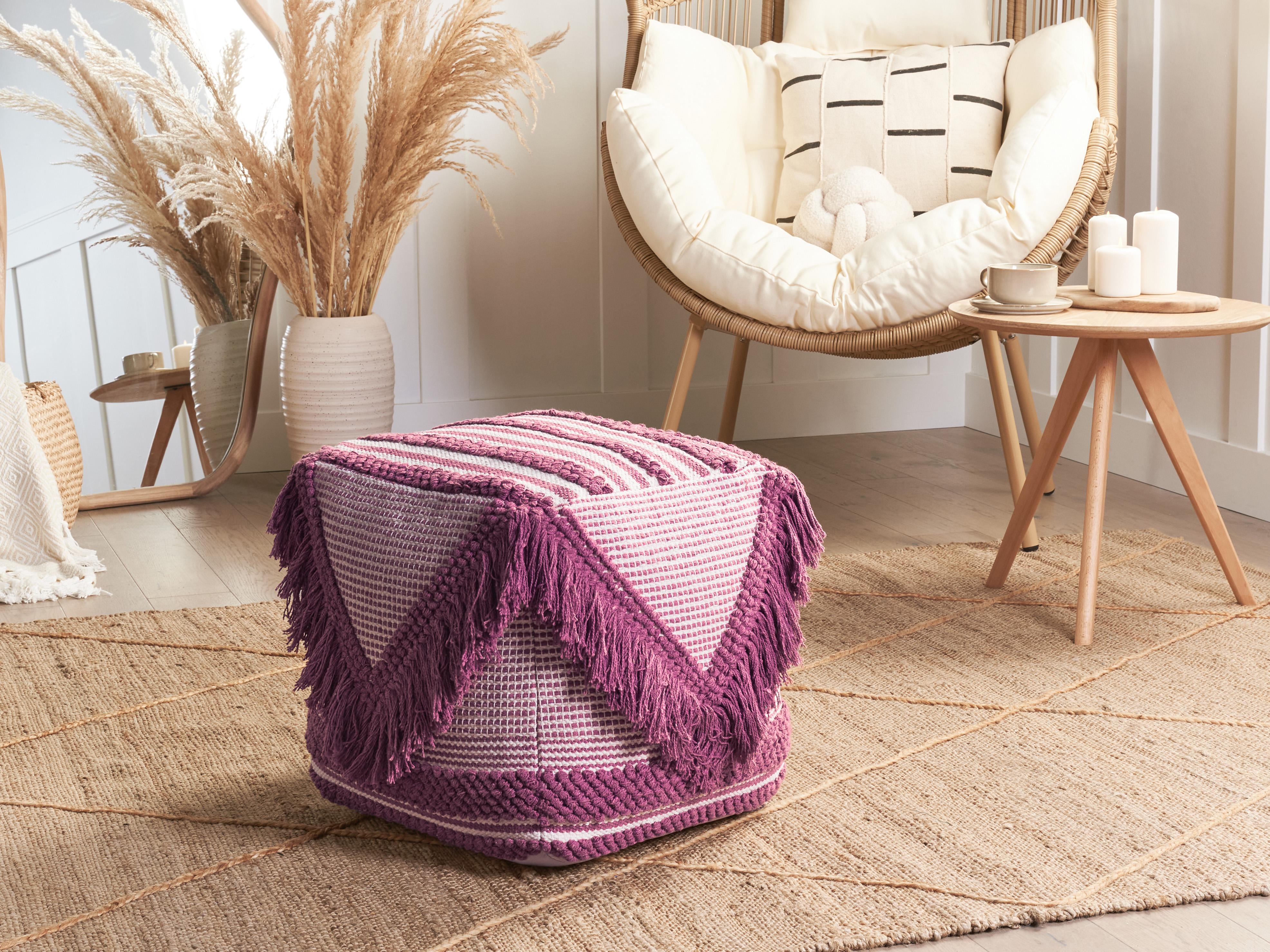 Pouffe KOCHI Cotton Pink