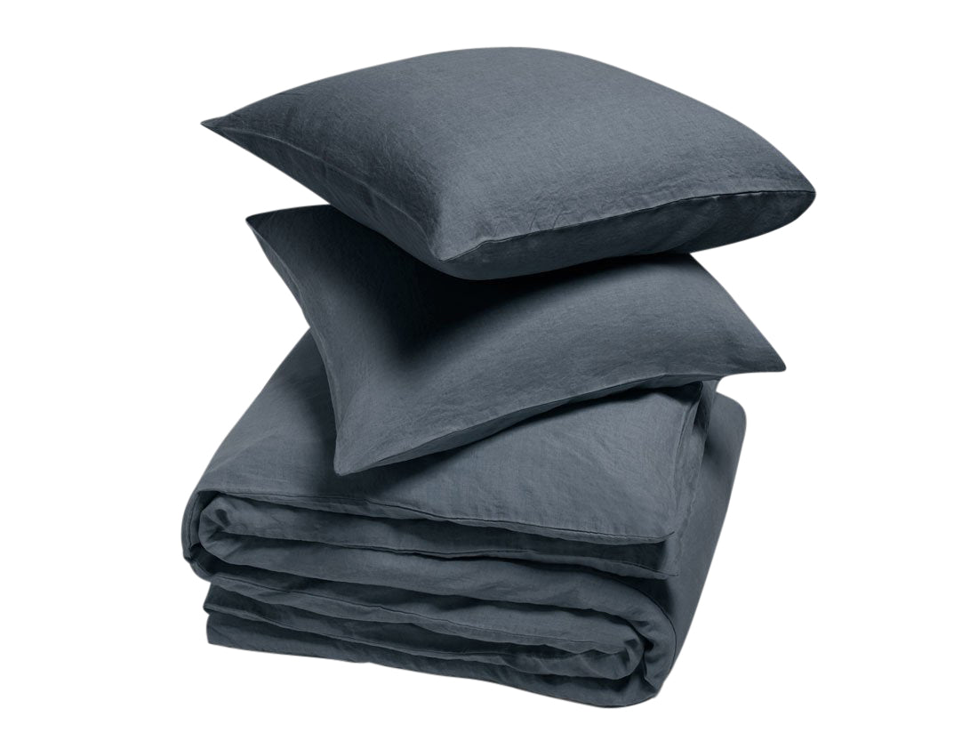 Yumeko dekbedovertrek gewassen linnen earth blue 240x220   2/60x70