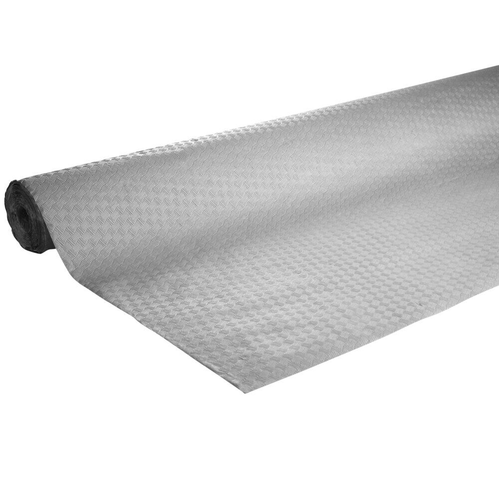 Nappe en papier gaufré toile de lin gris 1,2x15m