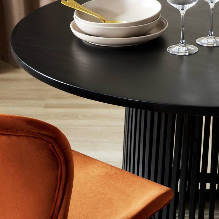 Habitat Jericho Black Dining Table And 4 Copper Chairs