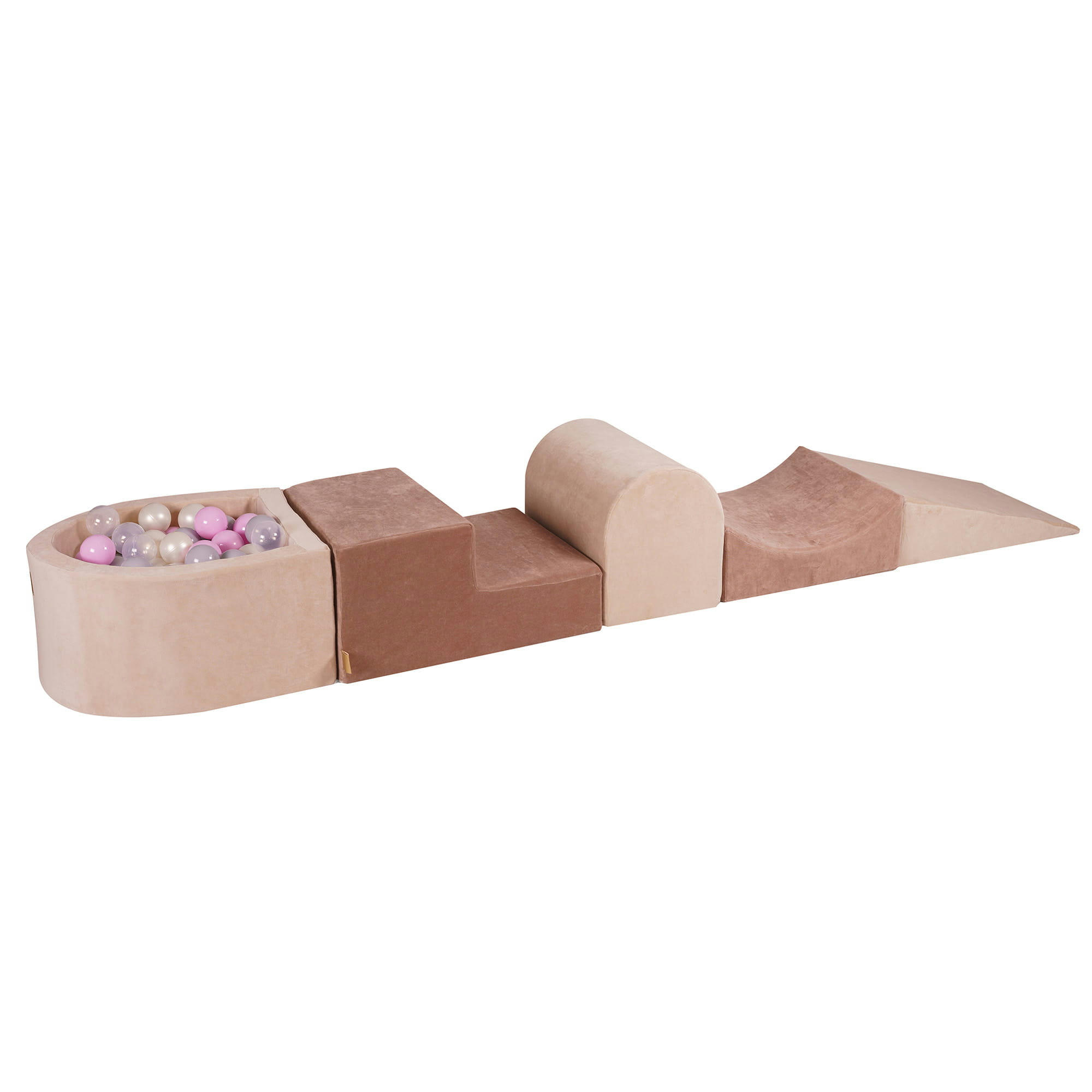 - Aire de jeu mousse, balle Transparent/Rose Pastel/Blanc Perle/Gris W45