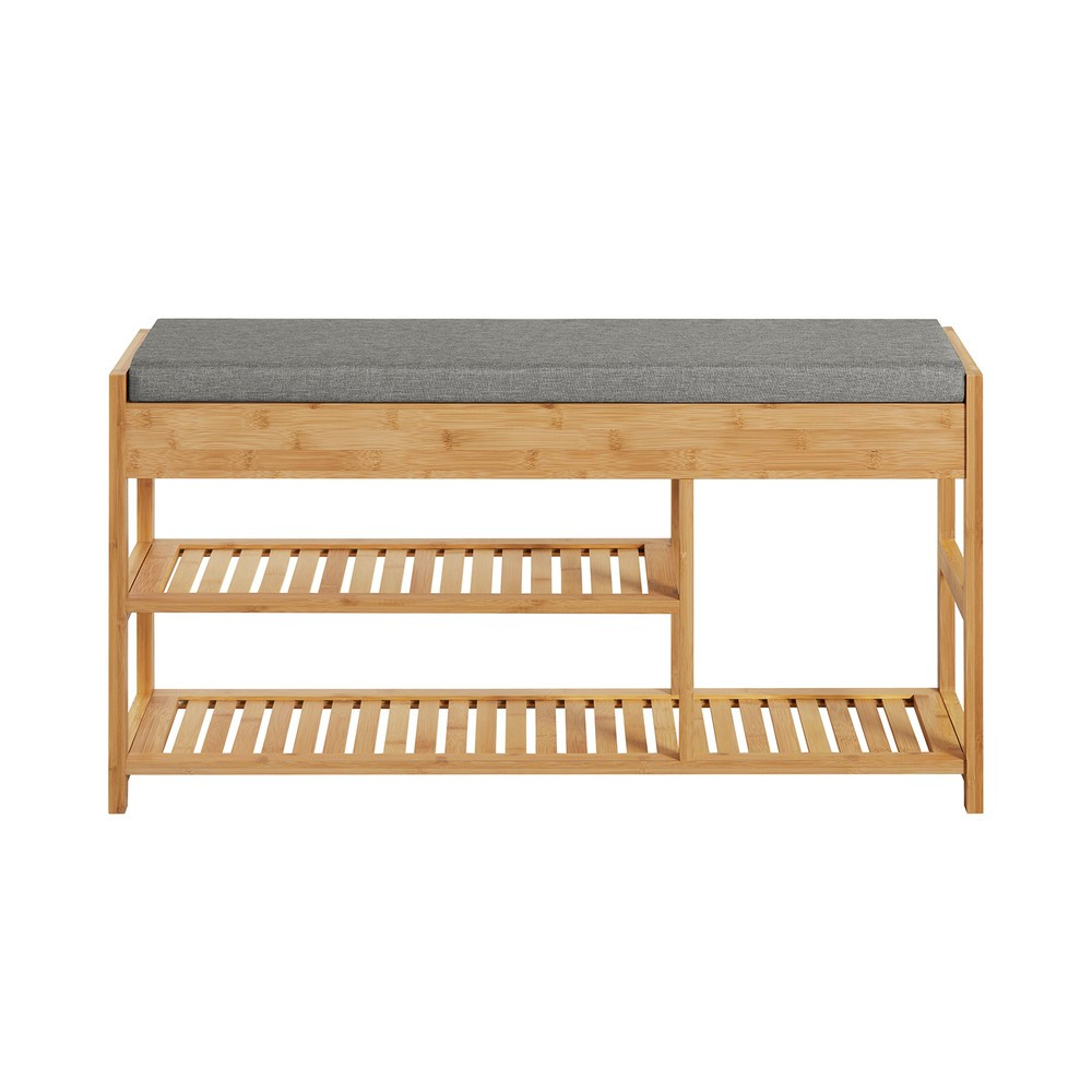 SoBuy Ławka na buty z 2 szufladami 90x30x45cm Klasyczny FSR47-N