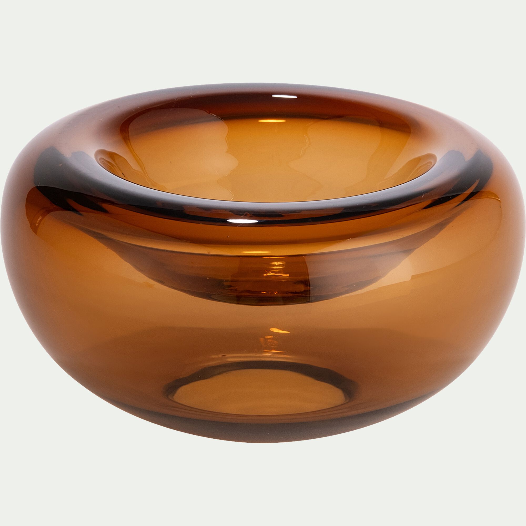 TAORMINA - Coupe décorative en verre D15cm - brun rustrel