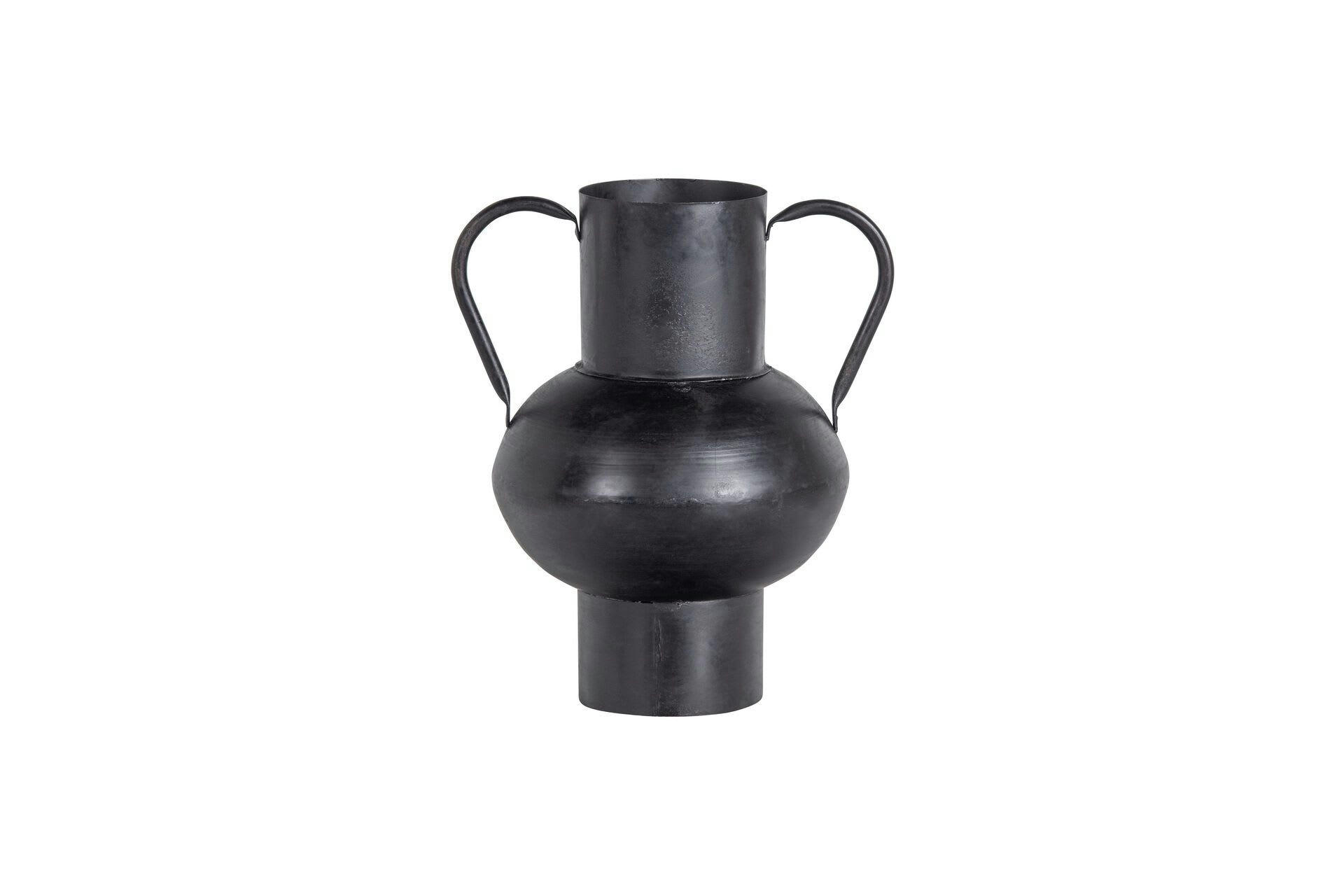VERE - Vase en métal noir H28