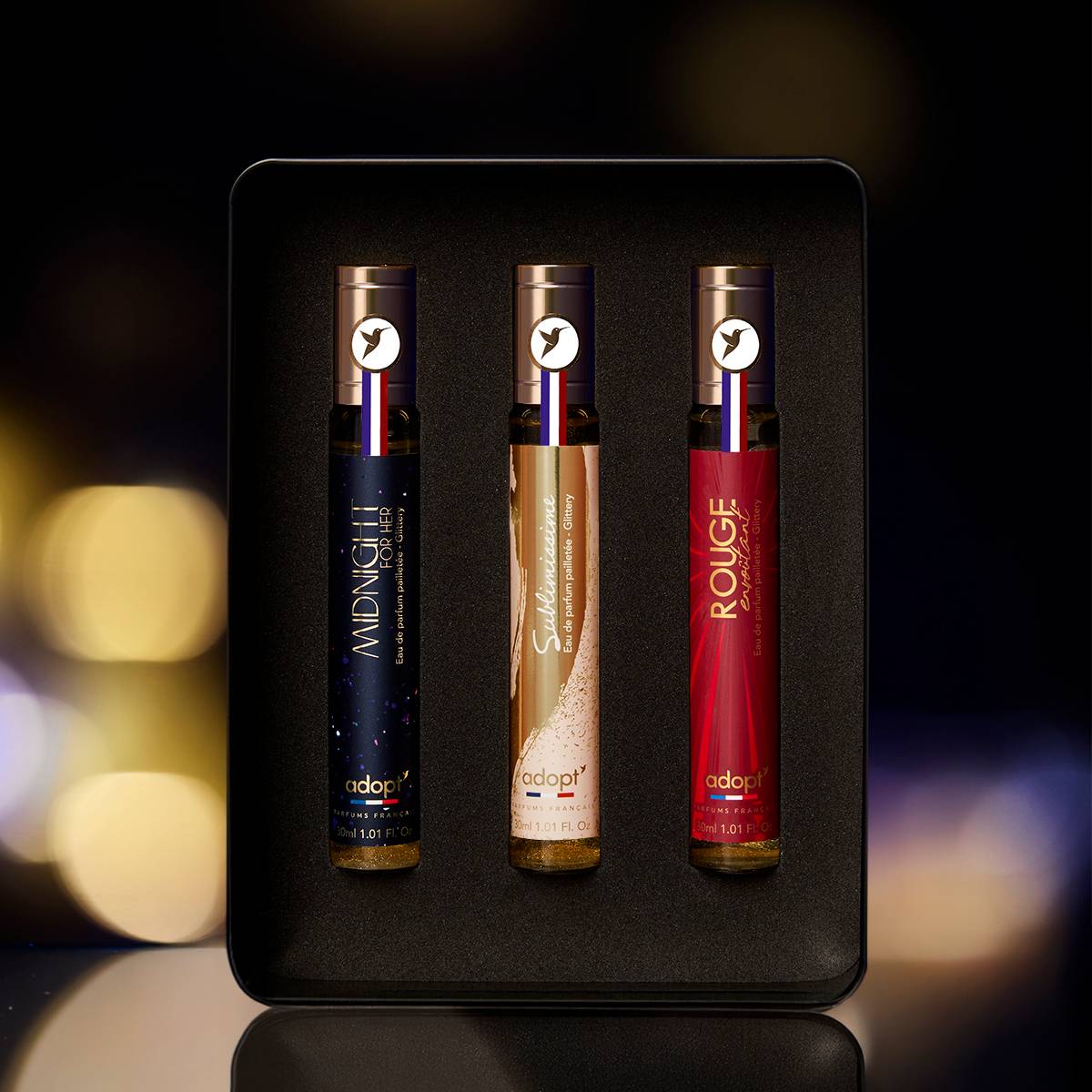 Night IconCoffret métal 3 eaux de parfum Rouge Envoûtant 30 ml   Sublimissime 30 ml   Midnight for Her NP 30 ml
