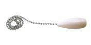 Atron Electro Industries FA9 Wooden Drop Shaped Pull Chain with Nickel Beaded Chain, 12-in, White