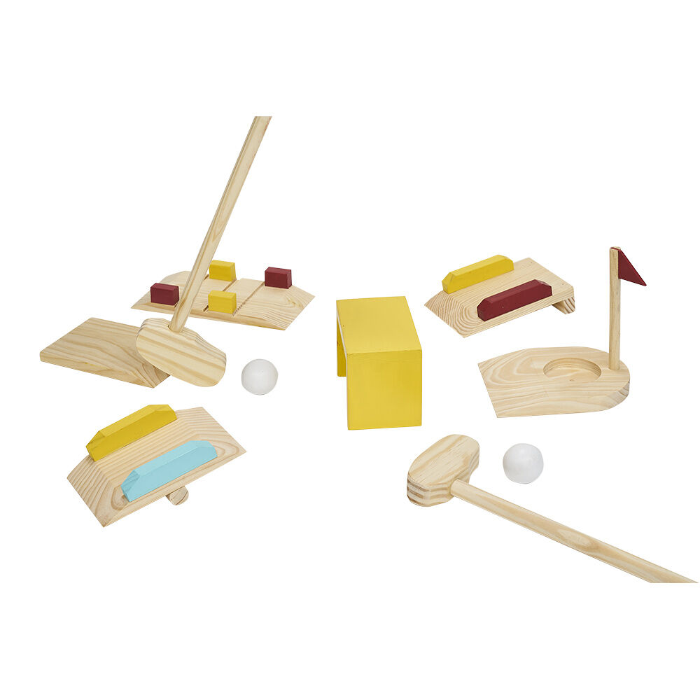 Jeu de golf en bois avec sac de transport 11 pièces