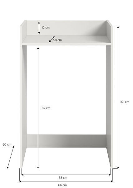 Kai - Kit d'aménagement pour machine à laver (L/H/P : 60x101x60 cm) en imitation blanc
