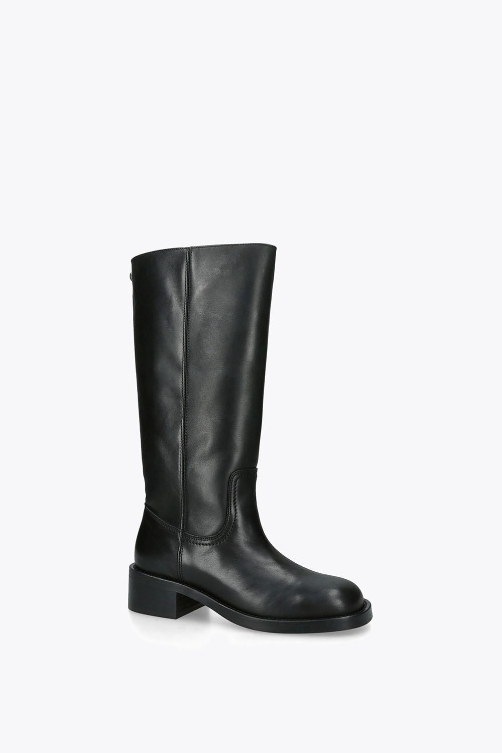 STEVE MADDEN Riggs Black Leather' Leather Boots