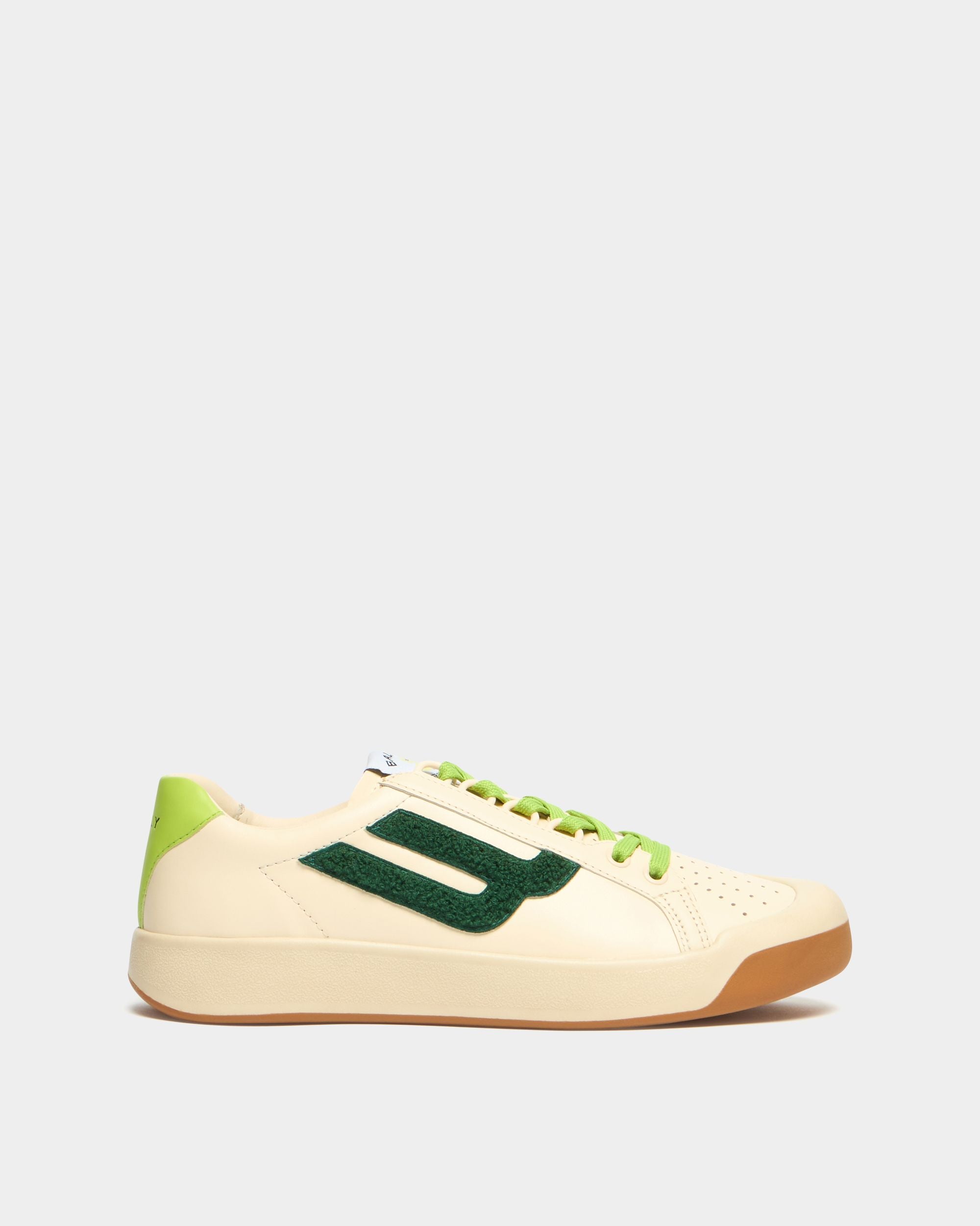 Tennis Collection Sneaker aus Leder in Elfenbein und Grün