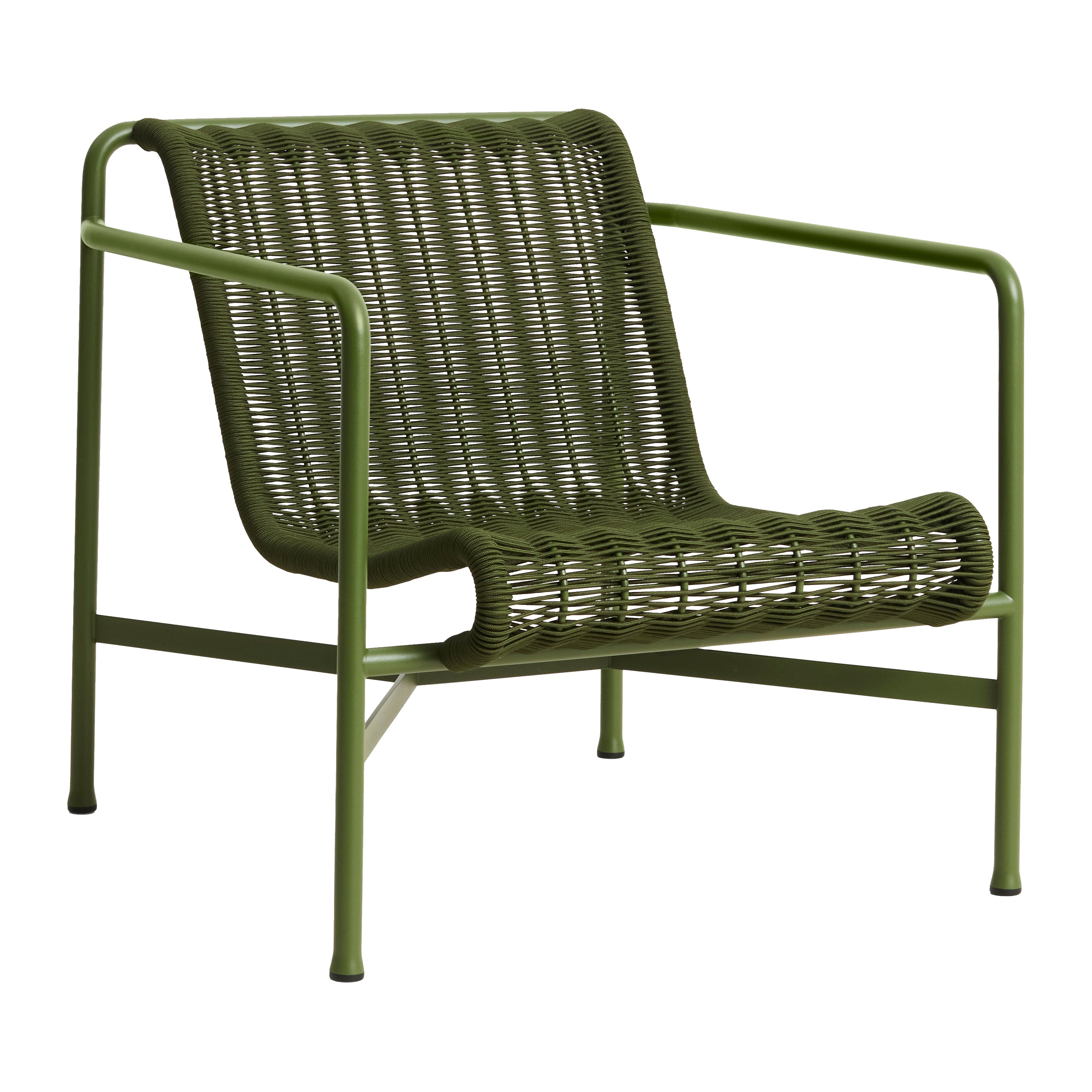 HAY Palissade Cord Lounge Chair Low - Olijfgroen