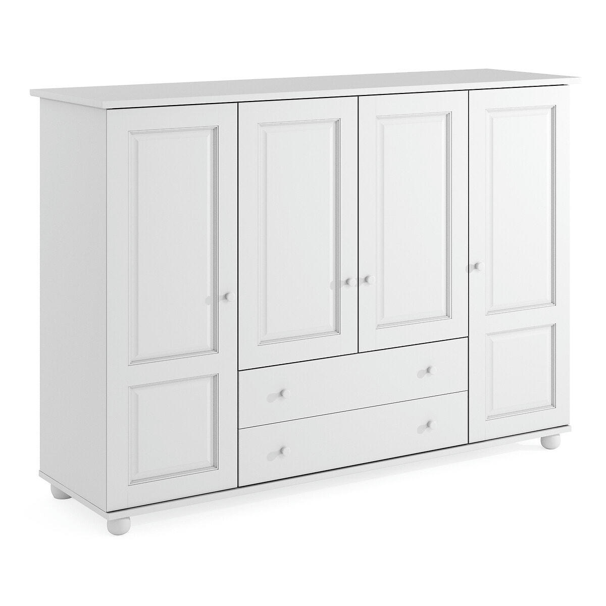 Armoire pin massif Redmond, penderie lingère