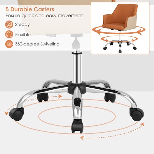 NNECW PU Swivel Home Office Chair with Adjustable Height & Ergonomic Design