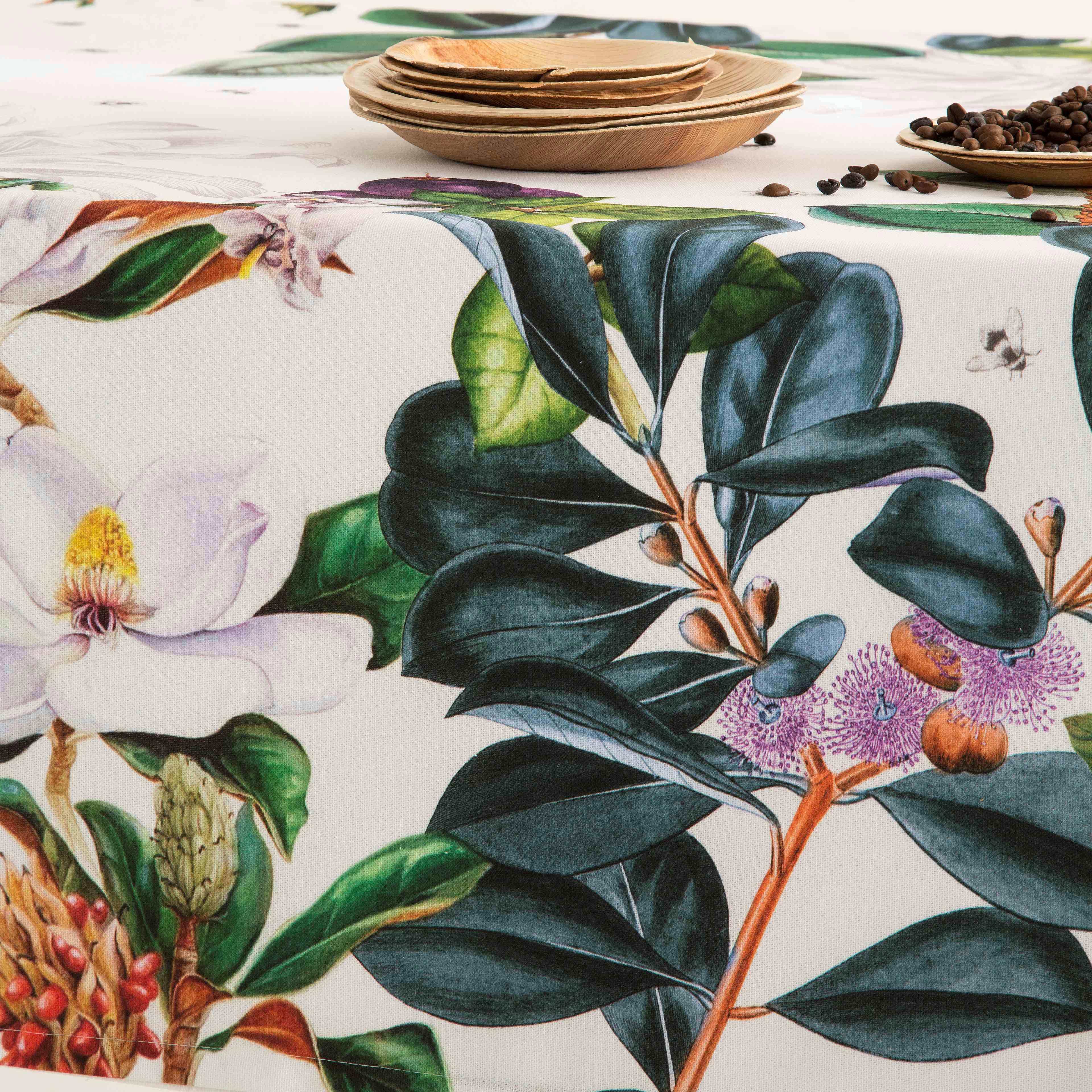 MALDIVAS - Nappe imprimée multicolore avec traitement anti-taches coton 140x300cm