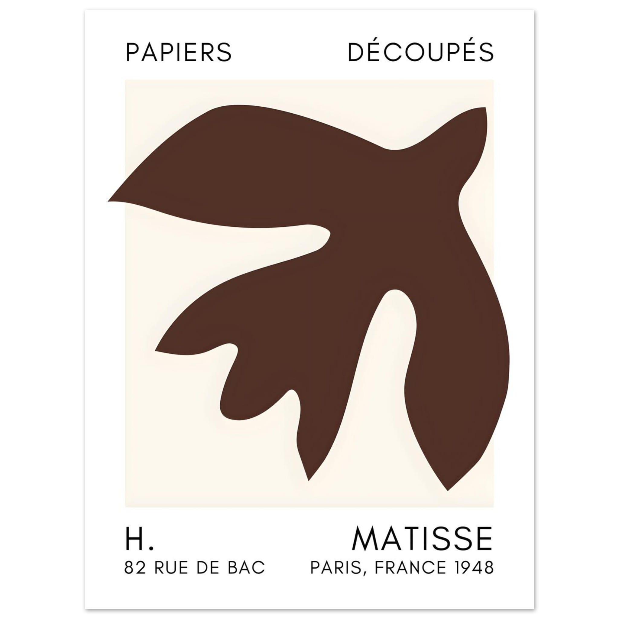 Artfulprints Poster Matisse – Floating forms brown  - 30x40 cm - Bruin