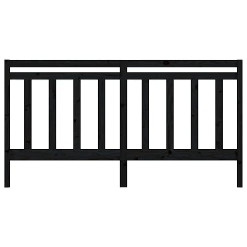 NNEVL Bed Headboard Black 186x4x100 cm Solid Wood Pine