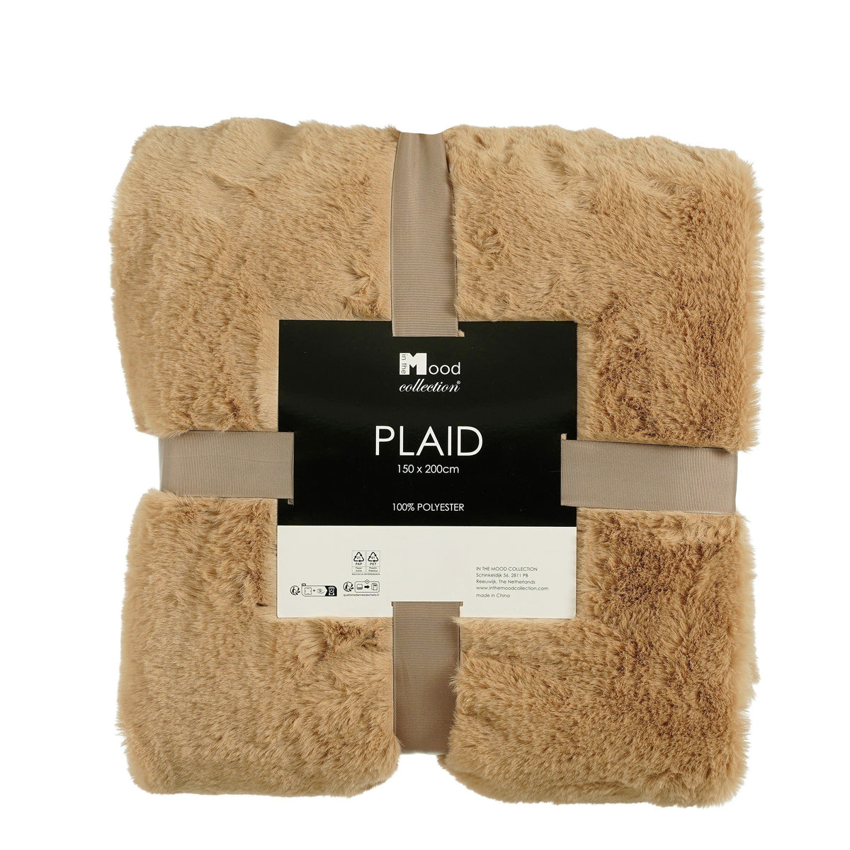 In The Mood Collection Bronte Fleece Deken - L200 x B150 cm - Lichtbruin