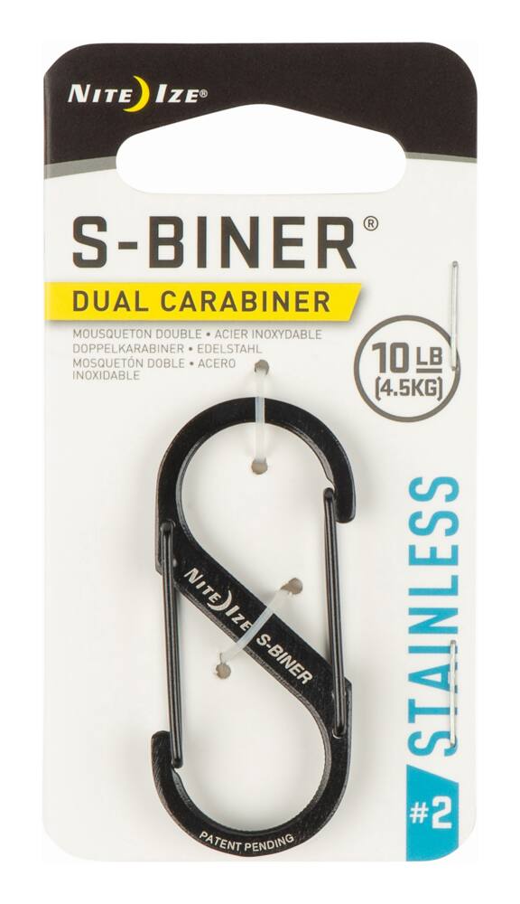 Nite Ize S-Biner #2 Dual Stainless Steel Wiregate S-Carabiner Clip Holds Up to 10-lbs