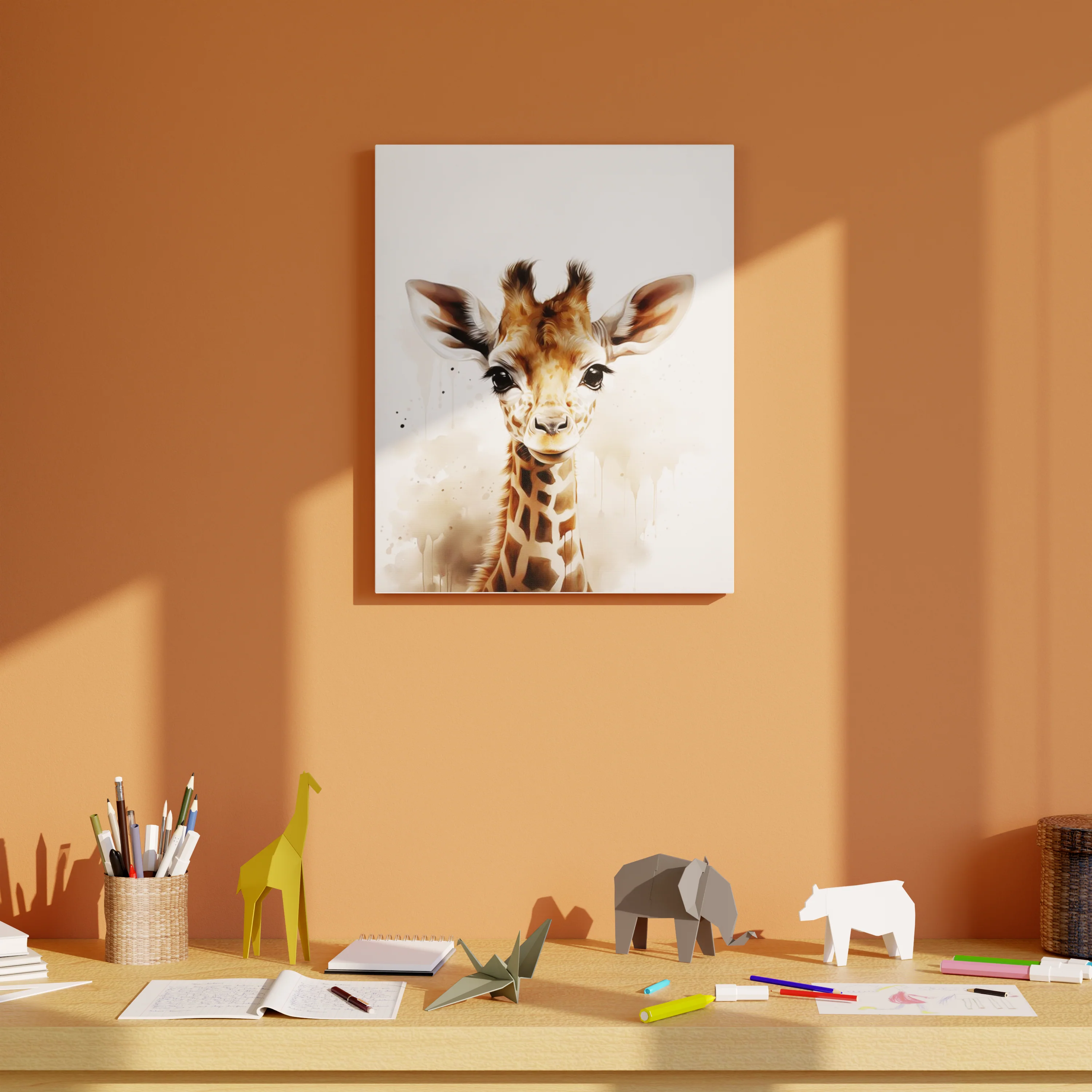 Toile imprimée BABY GIRAFE 40 x 50 cm
