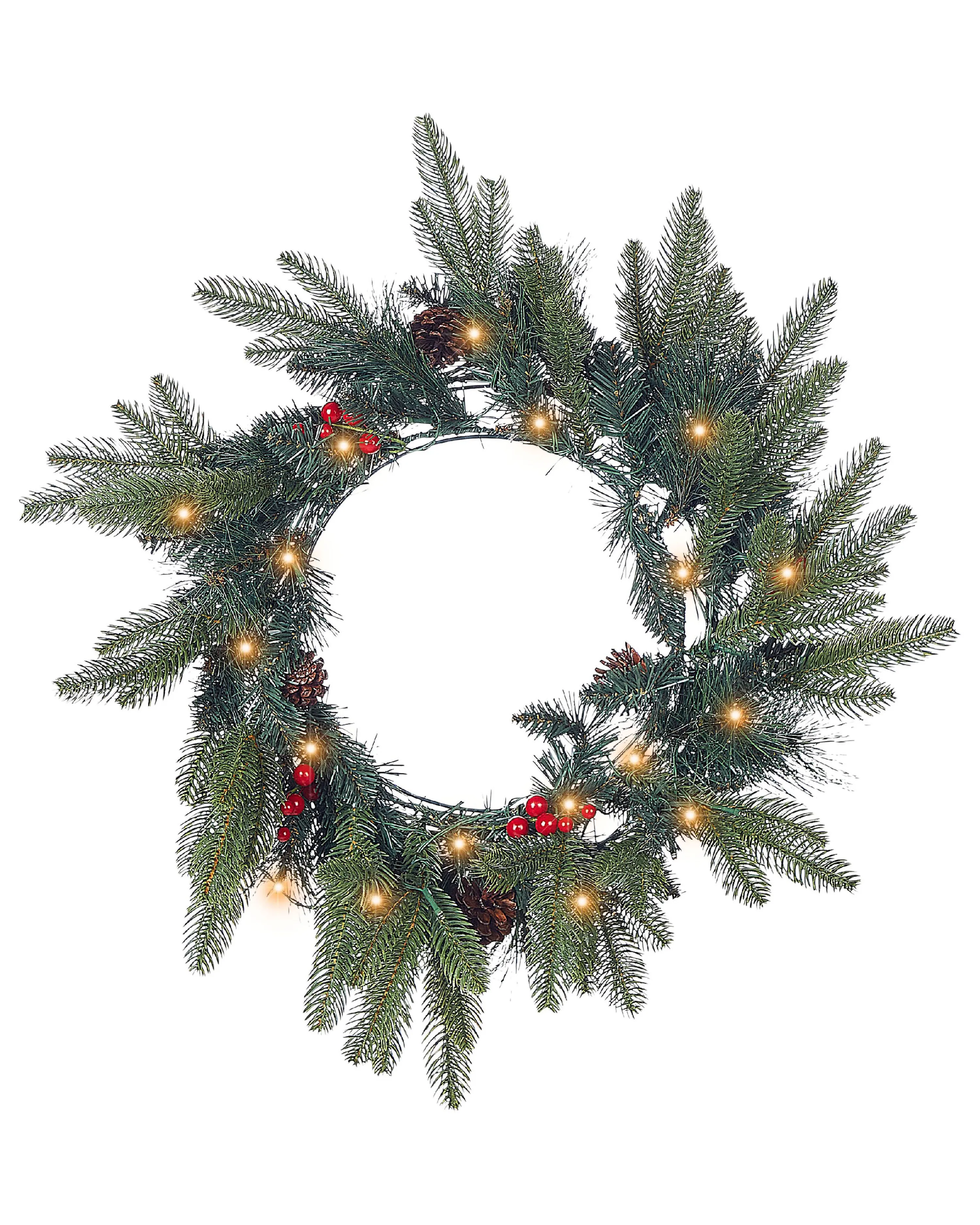 Christmas Wreath LED WHITEHORN Dark Green 50 cm