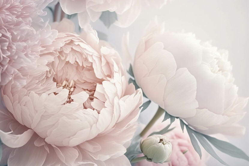 Fototapeta PEONIE Kwiaty Efekt 3D Natura 90x60cm