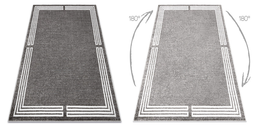 Dywan MATEO 8034/644 Nowoczesny ramka - strukturalny szary 80x150 cm