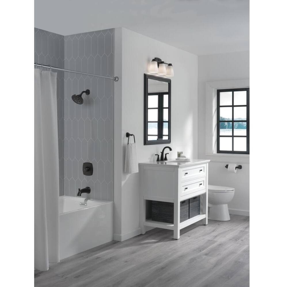 Delta Sandover Tub and Shower Faucet Set with H2Okinetic® Technology, Black