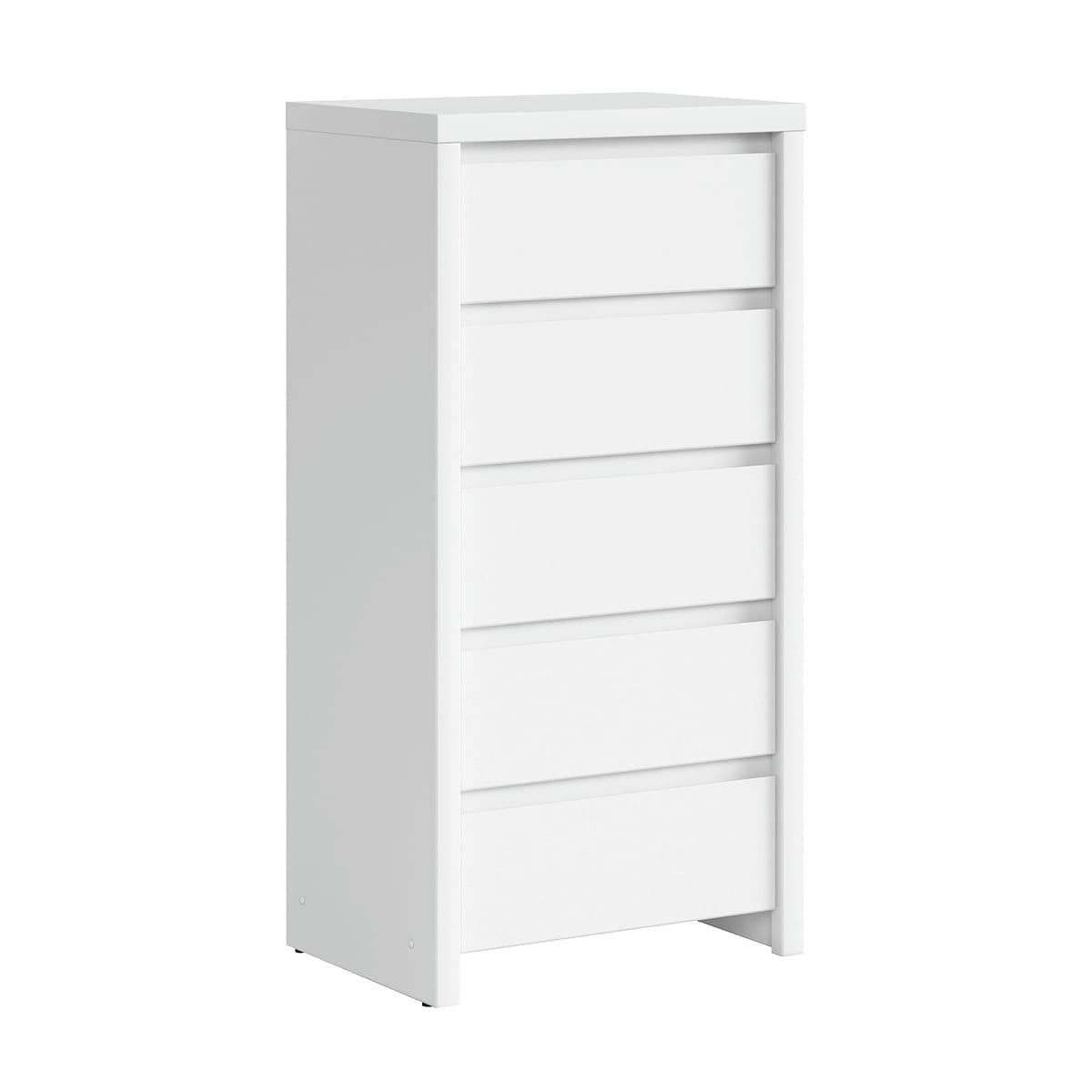 - Chiffonnier 5 tiroirs blanc