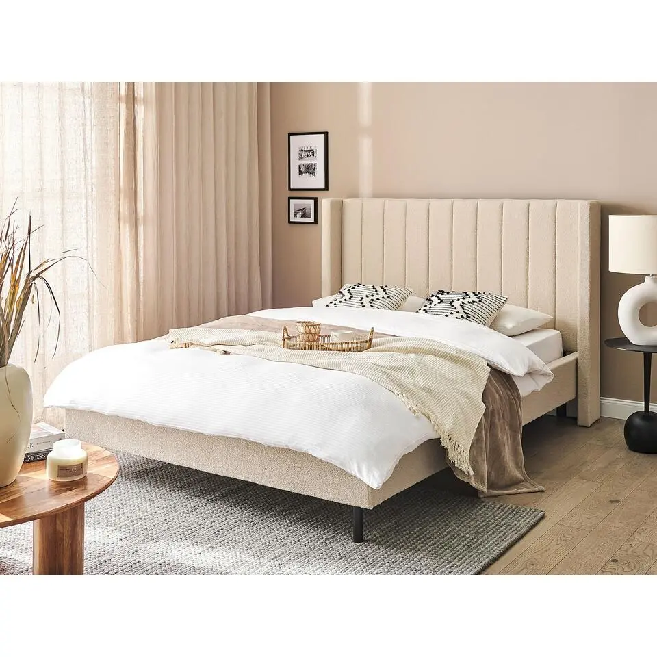 VILETTE - Tweepersoonsbed - Beige - 140 x 200 cm - Boucl&eacute;