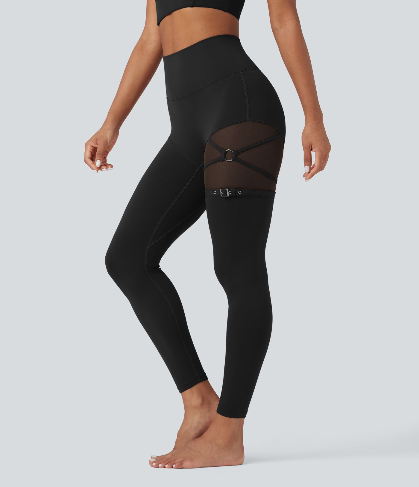 Legging de danse SoftlyZero™ taille haute mesh contrastant avec boucle réglable et poche - UPF50