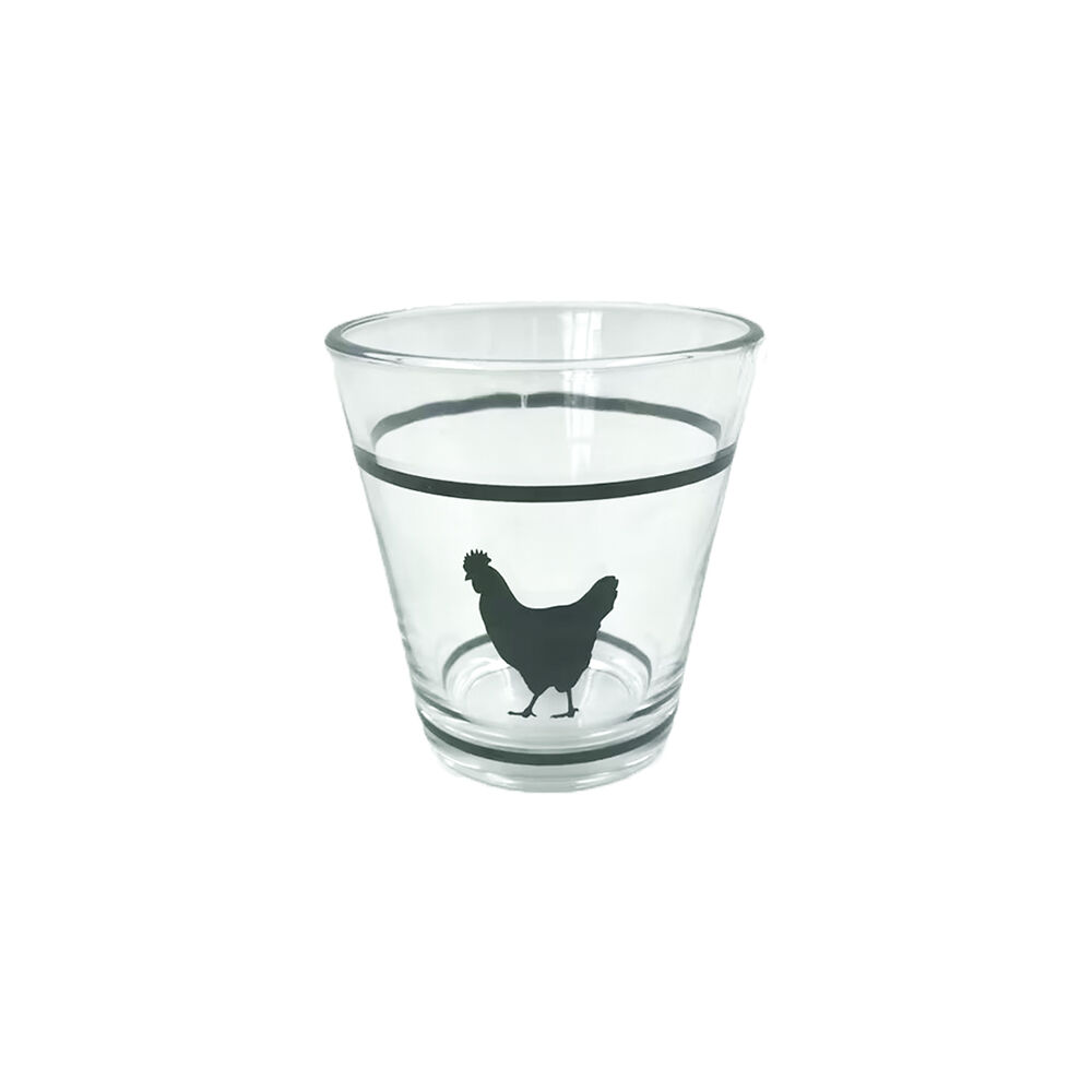Gobelet verre x3 motif poule 25cl