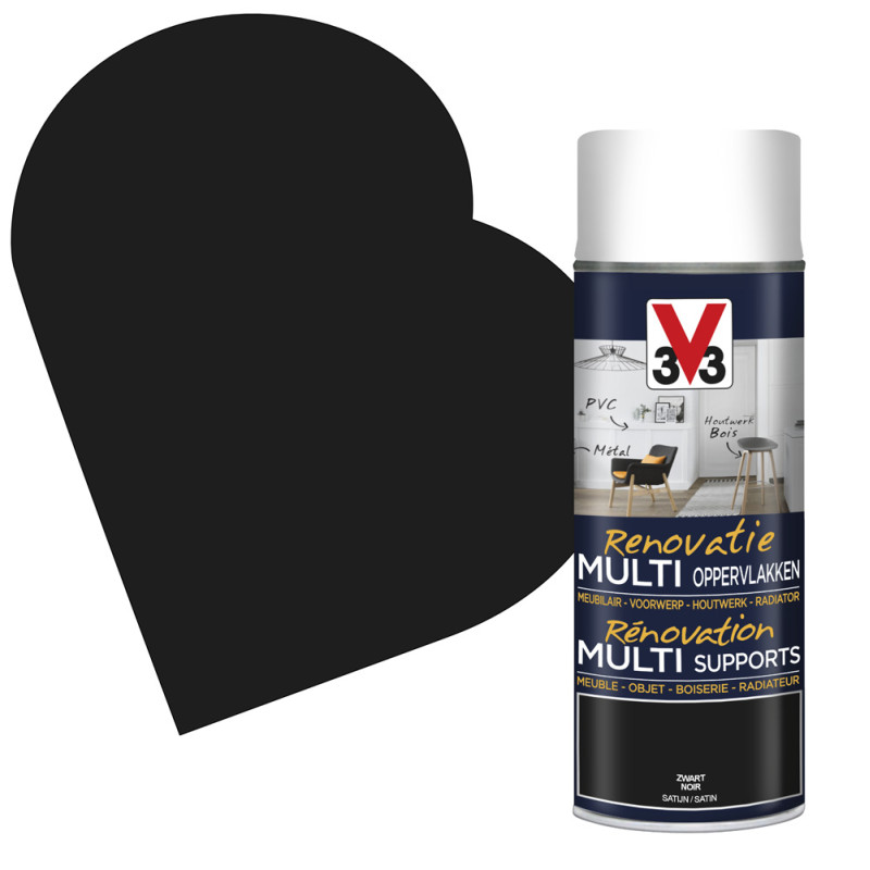 Peinture de rénovation multi-supports Noir satin 0,4 L V33