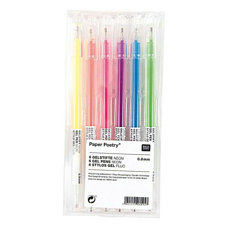FLUO - 6 stylos gel fluo 0,8mm