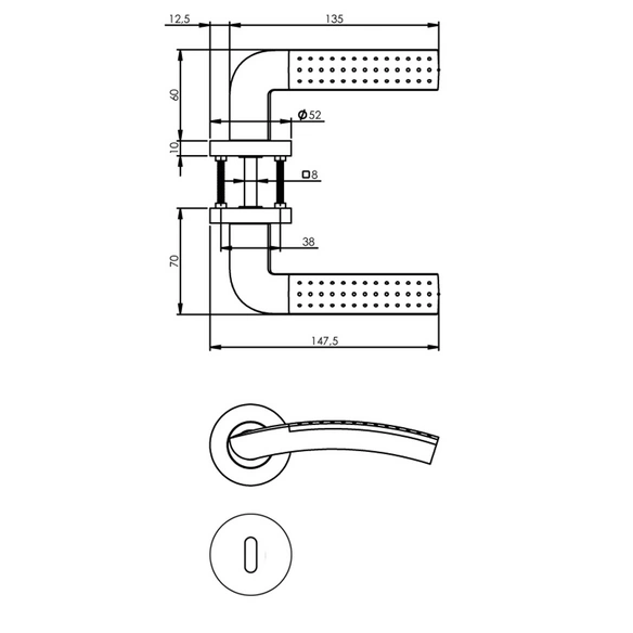 Türdrücker »Sharon«, D.52x10 mm BB-Rosetten