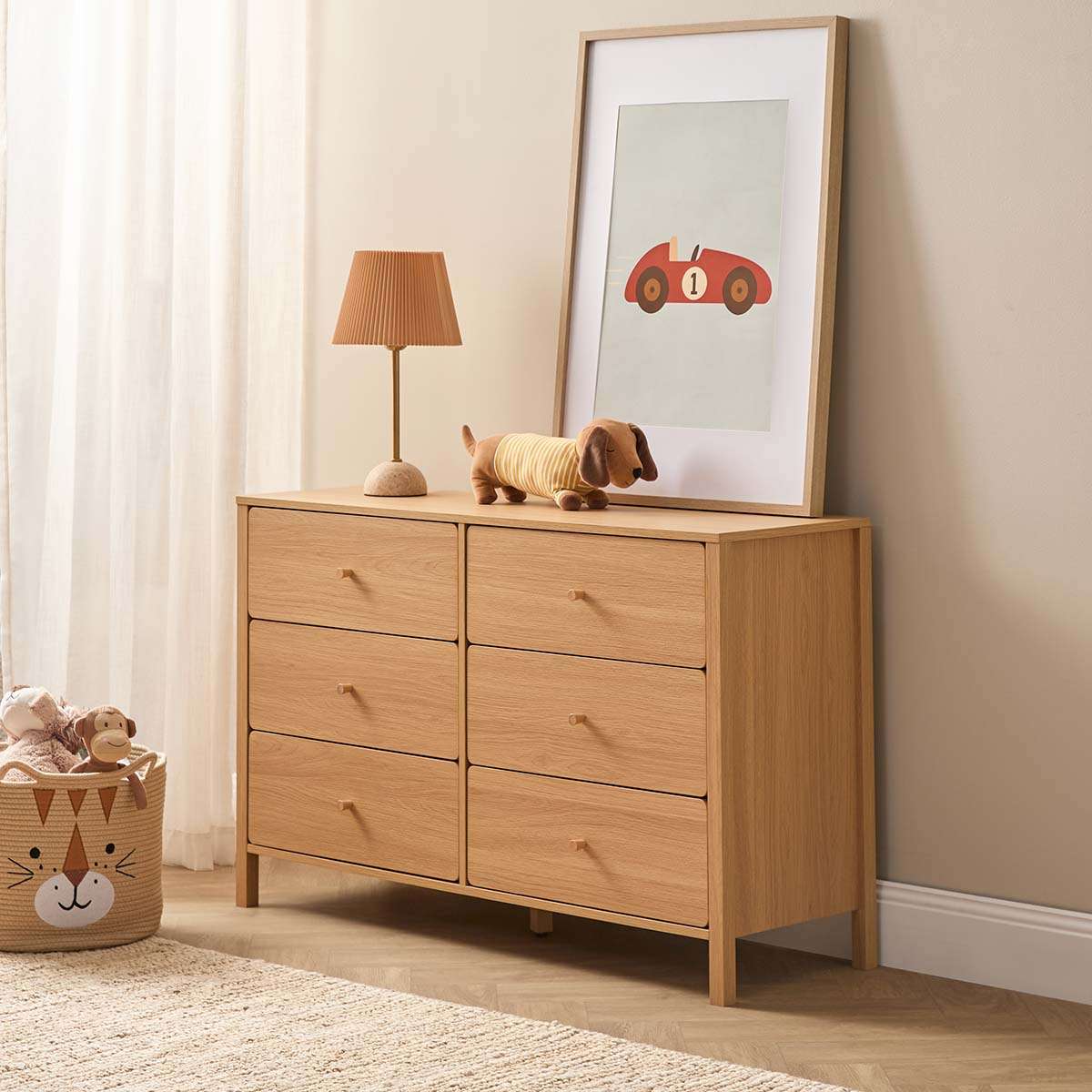 Ollie Six Drawer - Natural