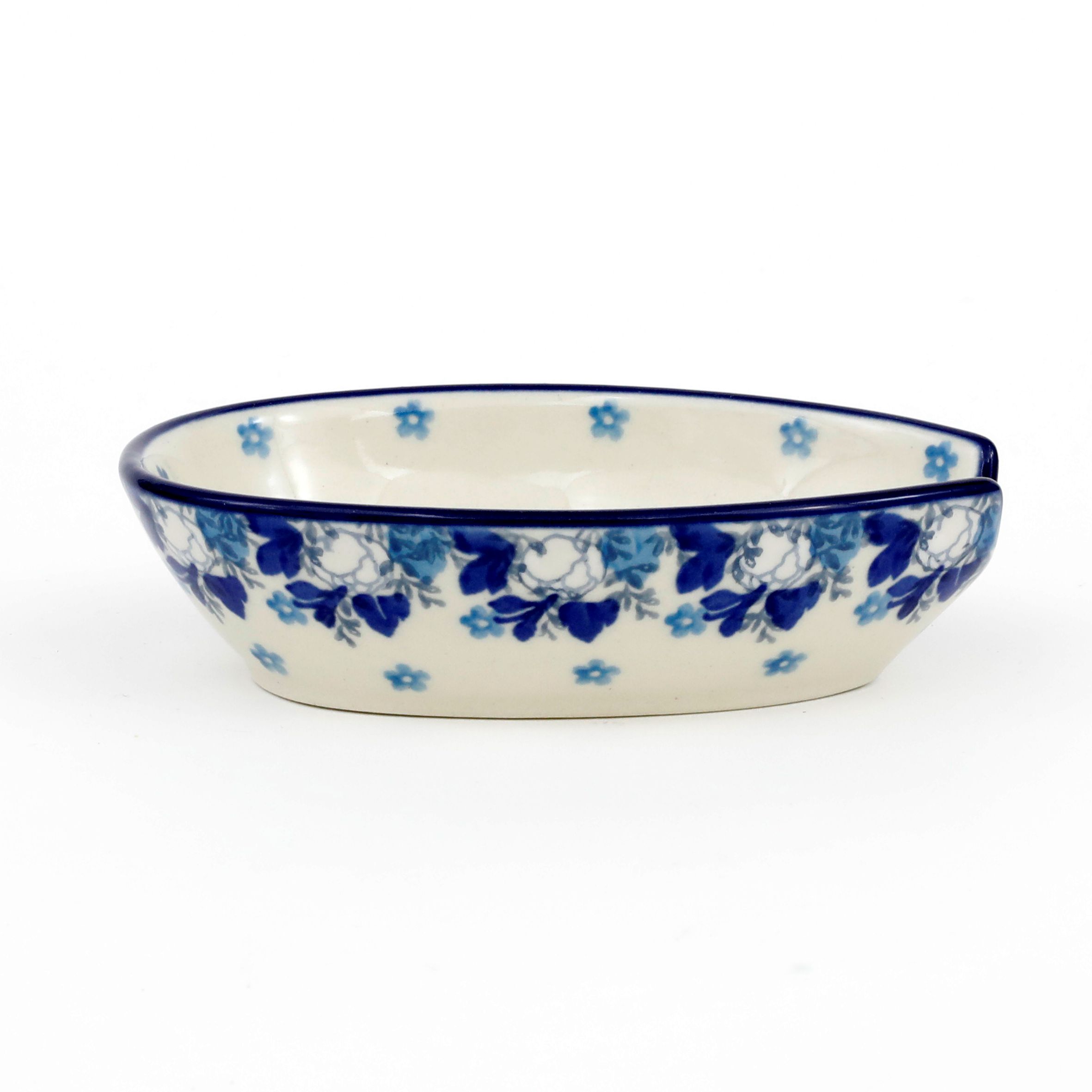 Podstawka pod łyżkę 381 12/8,5cm  2222X Biało-niebieski anemony