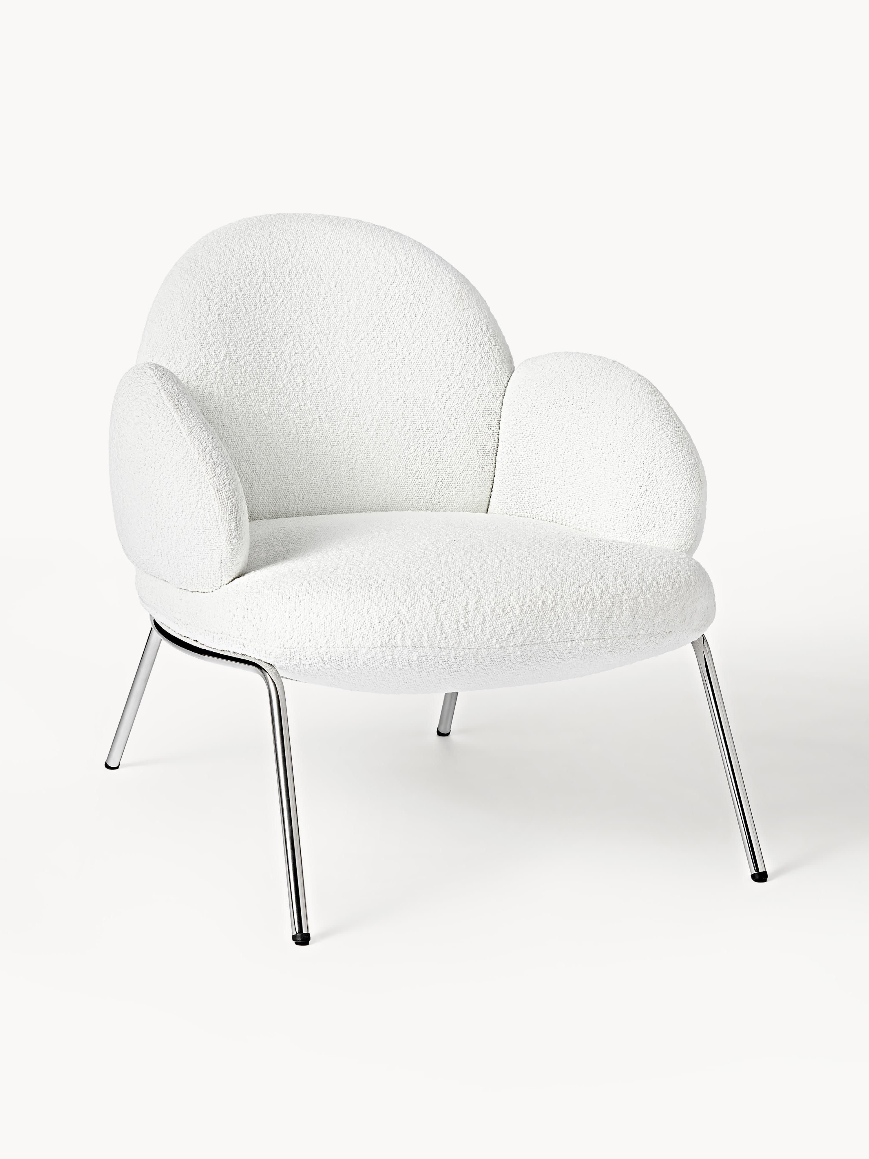 Bouclé-Cocktailsessel Luan mit Metall-Füßen