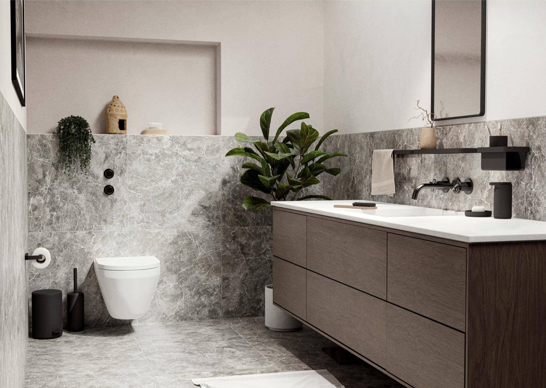 Zone Denmark - Nova Rim - Toiletrolhouder - Bevestiging aan de muur