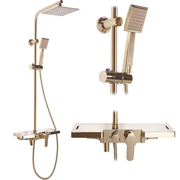 Kit De Douche Rea Bravo Gold 45X40X105Cm