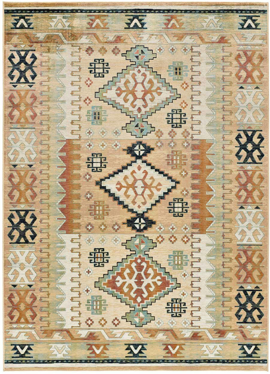 ANTALIA - Tapis en viscose de style vintage multicolore, 160X230 cm