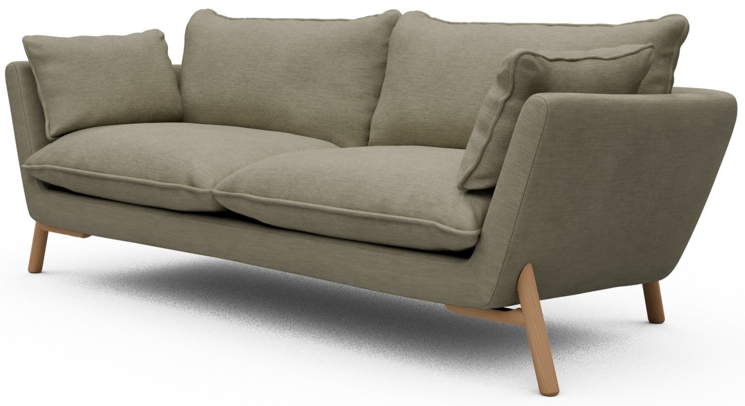 Kragelund Hasle 3-zits Bank Stoffig Zand   Eiken