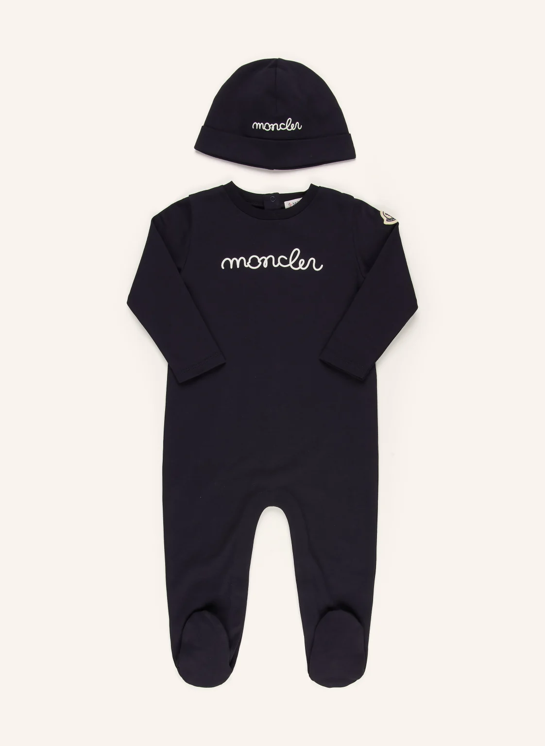 MONCLER enfant Set: Strampler und Mütze