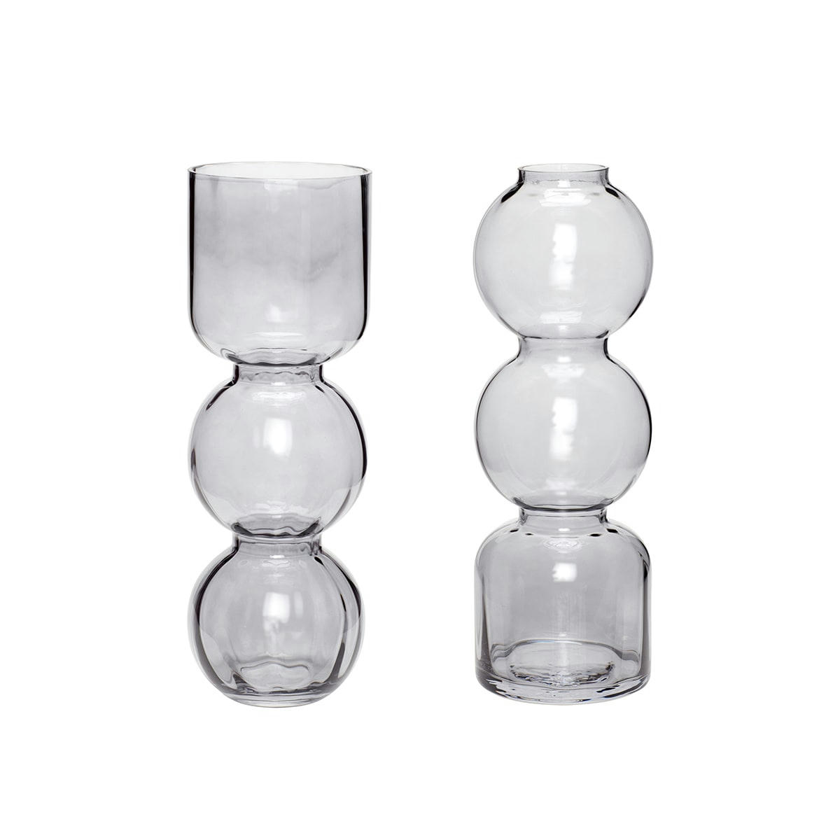 CIRCLE - Vase en verre fumé H35 (x2)