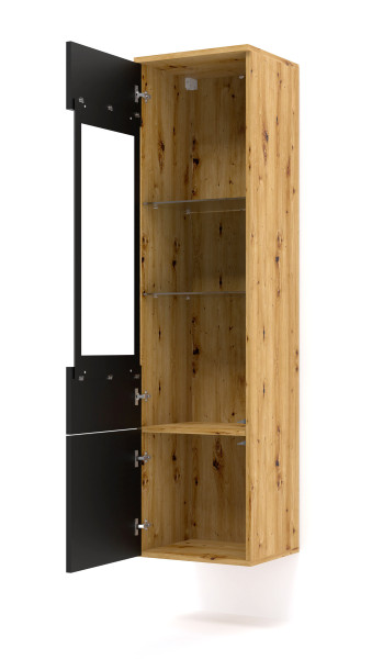 Witryna wisząca AURA 150 dąb artisan / czarny mat