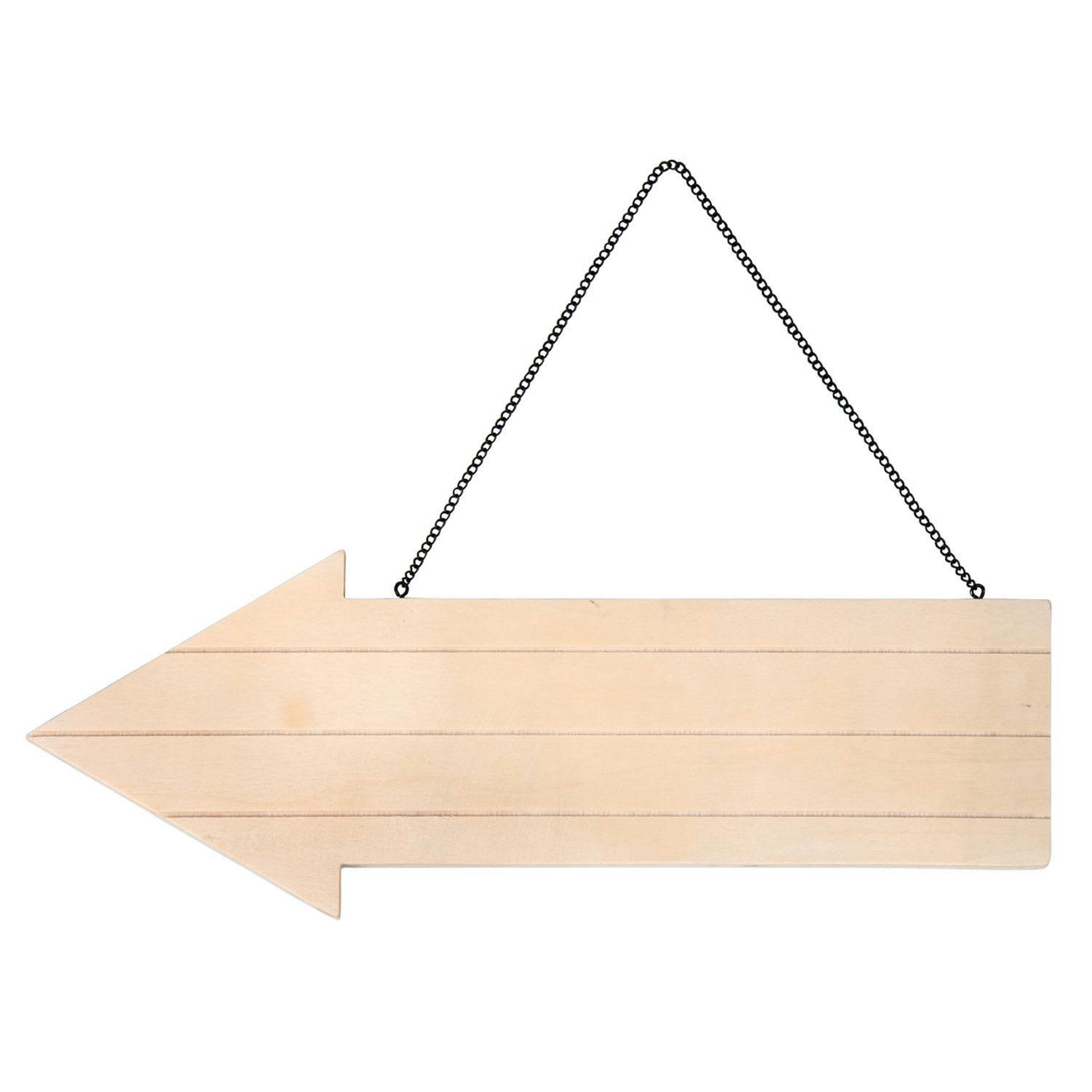- Flèche en bois et chaîne en métal à suspendre - 39 x 14,5 cm