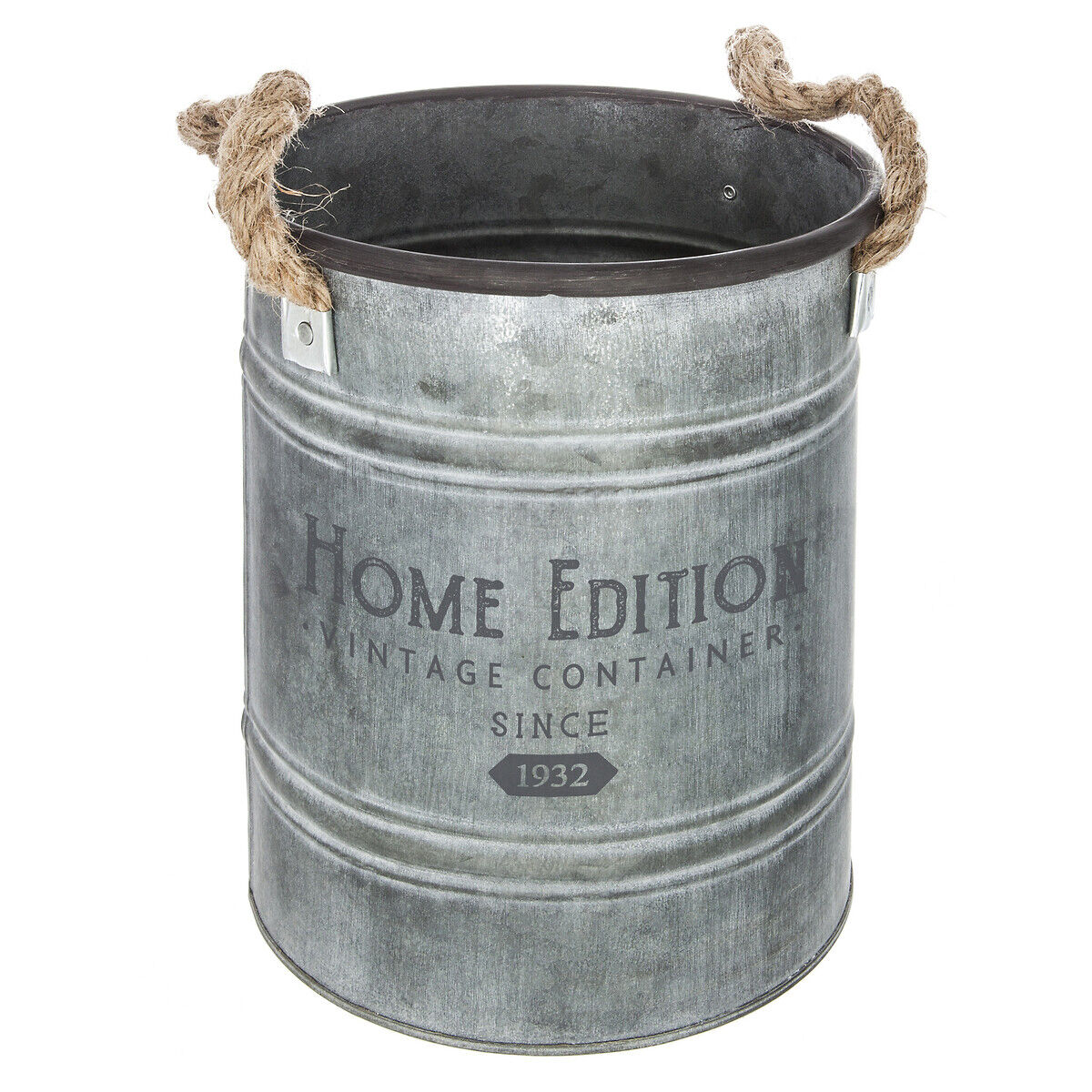 Vaseira redonda HOME EDITION cinza em zinco 22,5cm