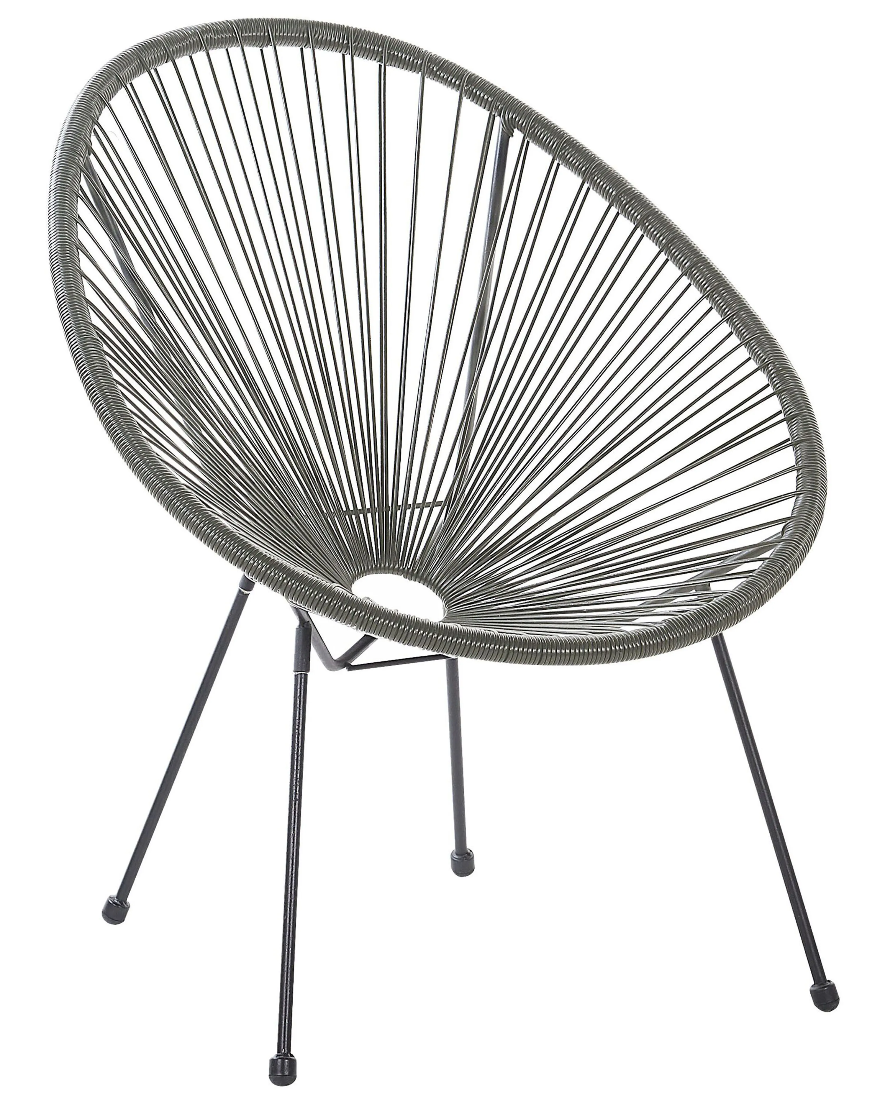 Set of 2 Garden Chairs ACAPULCO II PE Rattan Dark Grey