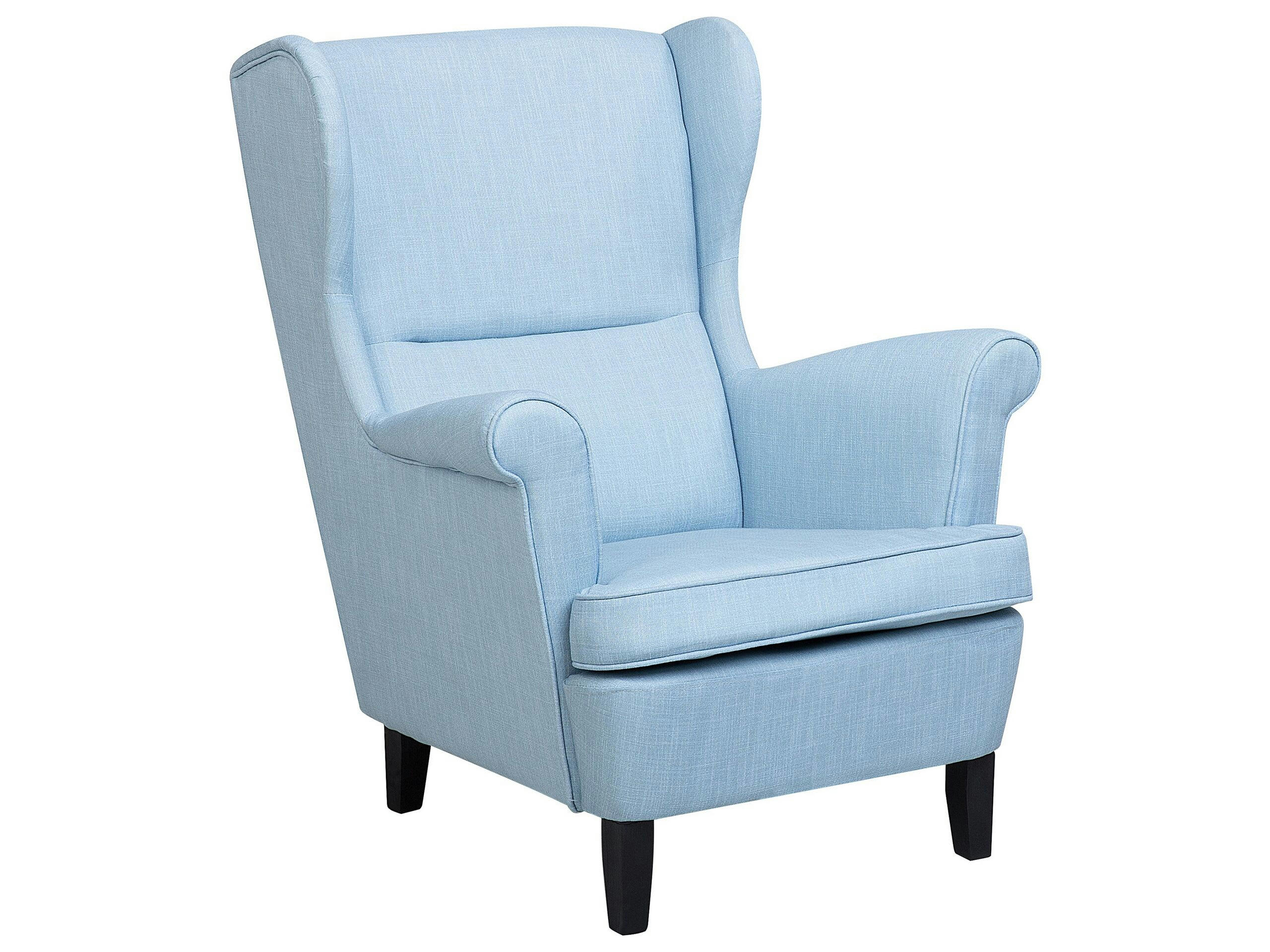 ABSON - Fauteuil en tissu bleu clair