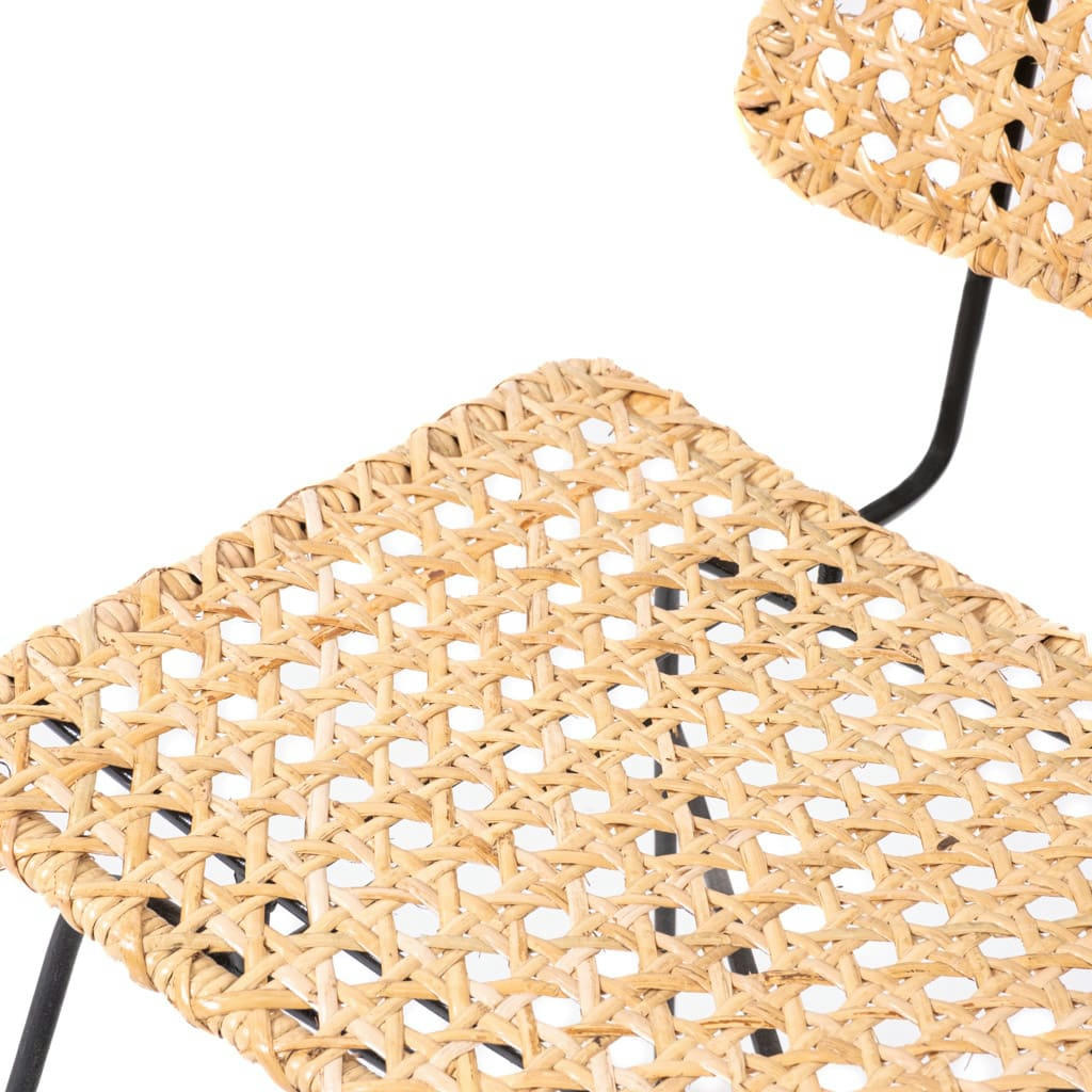 - Chaise de salon en rotin et métal